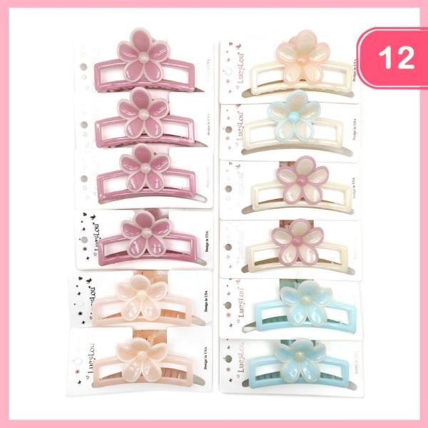 FLOWER HAIR CLAW CLIP (12 UNITS)