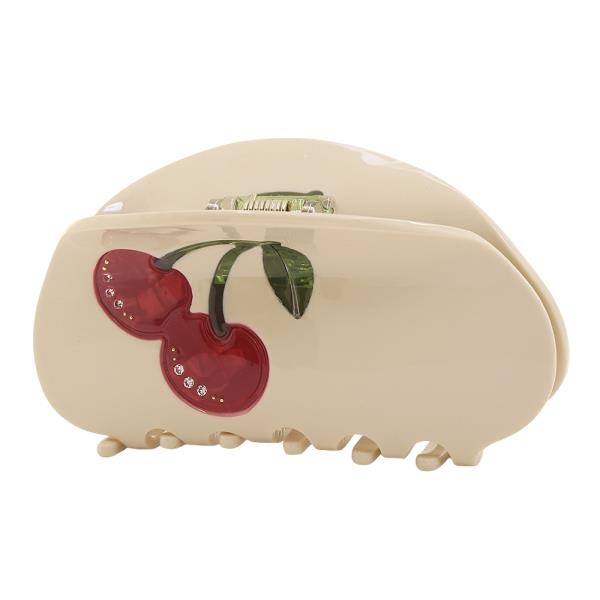 CHERRY PRINT CLAW HAIR CLIP