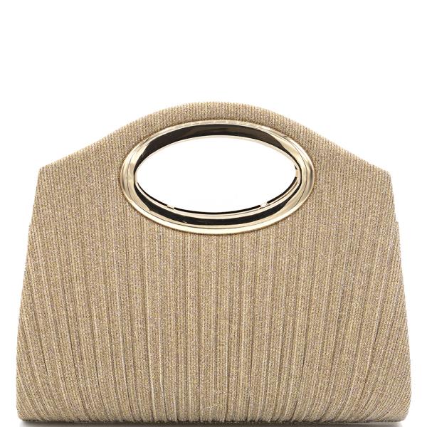 MODERN OVAL HANDLE EVENING BAG