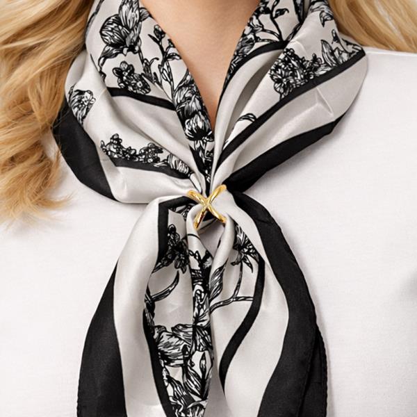 14K GOLD WHITE GOLD DIPPED X SCARF RING