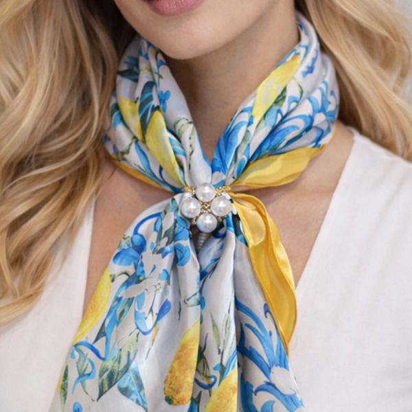 14K GOLD WHITE GOLD DIPPED PEARL CLUSTER SCARF RING