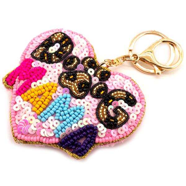 SEED BEAD SOG MAMA BAG CHARM KEYCHAIN