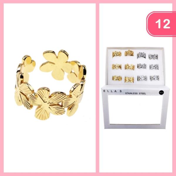 STAINLESS STEEL FLOWER RING (12 UNITS)