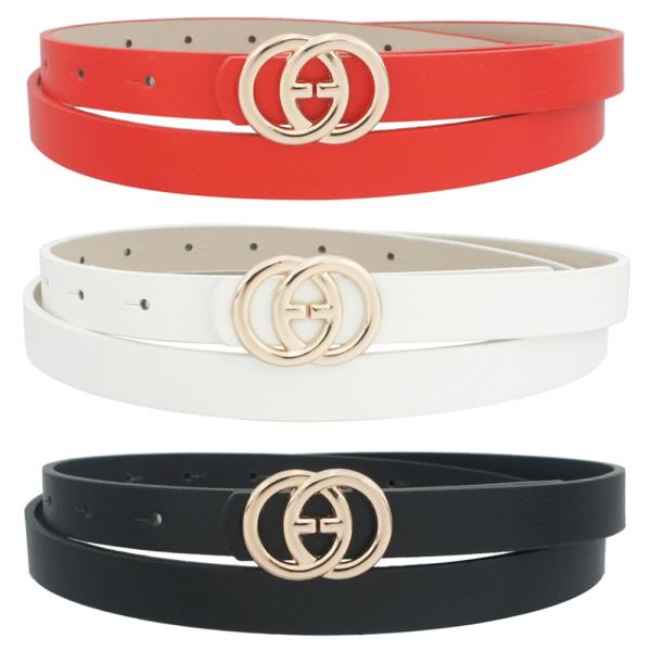 CENTER BAR CUT DOUBLE CIRCLE TRIO BELT