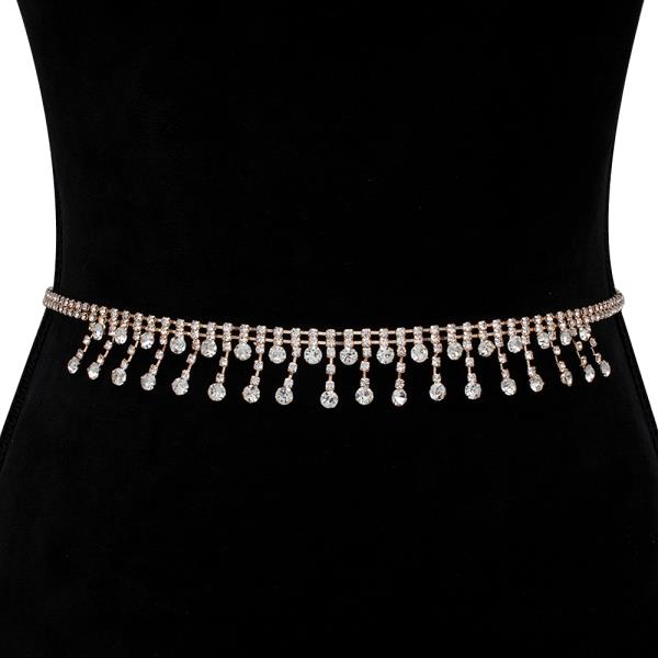 RHINESTONE DANGLE DESIGN HOOK BELT