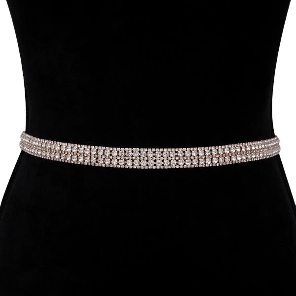 RHINESTONE 2 LINE HOOK BELT