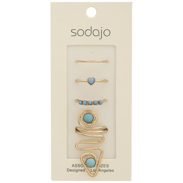 SODAJO ASSORTED METAL DESIGN RING SET