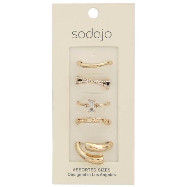 SODAJO ASSORTED METAL RHINESTONE RING SET
