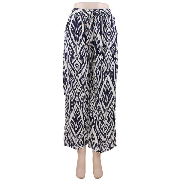 IKAT PRINT ELASTIC WAIST WIDE LEG PANTS