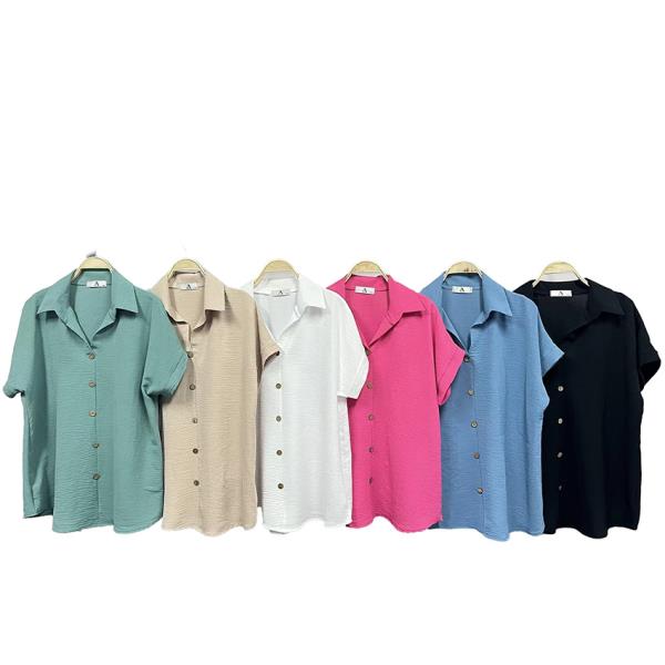 LINEN BUTTON DOWN SHORT SLEEVE SHIRT