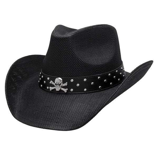 SKULL BONES STUD COWBOY HAT
