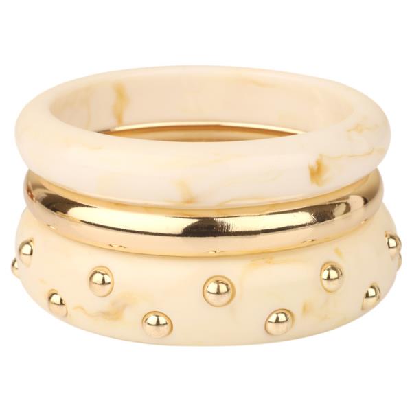 METAL MARBLE MULTI STACKABLE BANGLE BRACELET