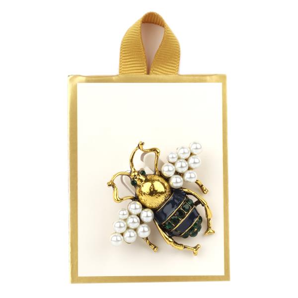 RHINESTONE BEE BROOCH PIN