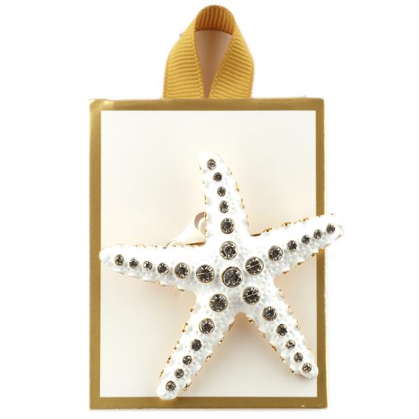 RHINESTONE SEA LIFE STAR FISH BROOCH PIN
