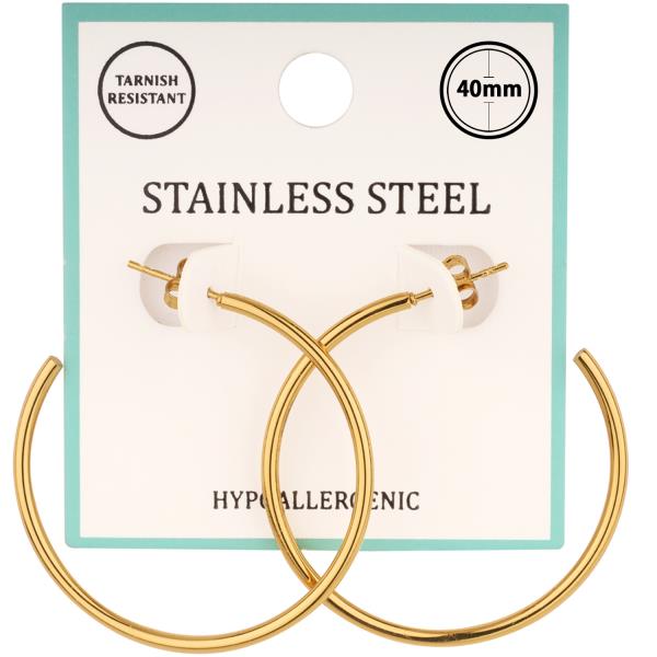 METAL STAINLESS HOOP PINCATCH EARRING