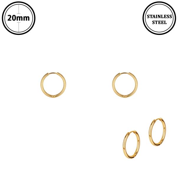 METAL STAINLESS HOOP HUGGIE EARRING