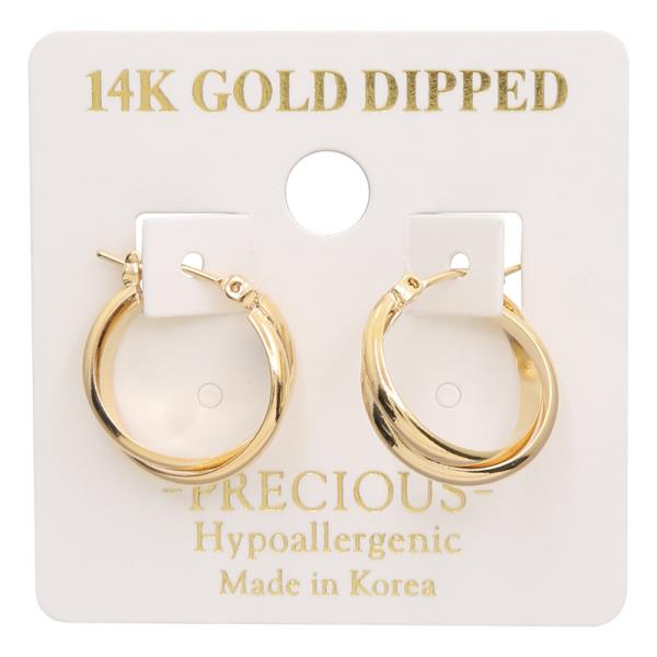 ROUND 14K GOLD DIPPED METAL HOOP EARRING