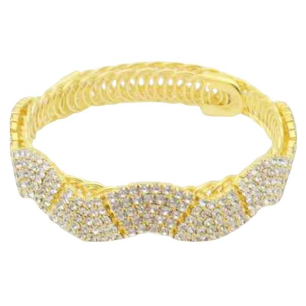 RHINESTONE WIRE ADJUSTABLE BANGLE BRACELET