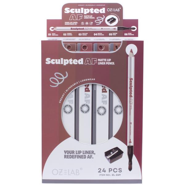 SCULPTED AF MATTE LIP LINER PENCIL W SHARPENER (24 UNITS)