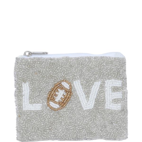 BEAD FOOTBALL LOVE COIN PURSE BAG