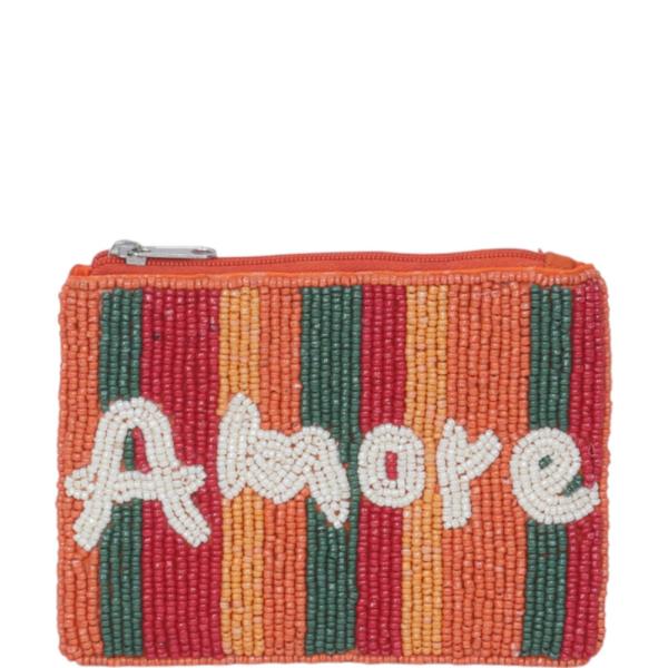 SEED BEAD STRIPE AMORE COIN PURSE BAG