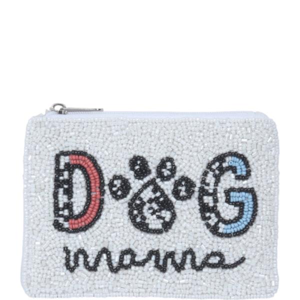 SEED BEAD DOG MAMA COIN PURSE BAG