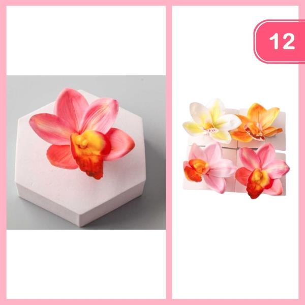 ARTIFICIAL ORCHID LILY HAIR CLIP (12 UNITS)