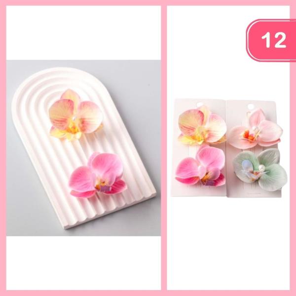 ARTIFICIAL ORCHID PEARL HAIR CLIP (12 UNITS)