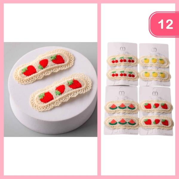 CROCHET FRUIT SNAP CLIPS (12 UNITS)