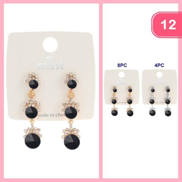 RHINESTONE DANGLE EARRING (12 UNITS)