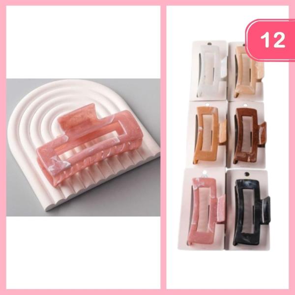 STONE MARBLE HAIR CLAW CLIP (12 UNITS)