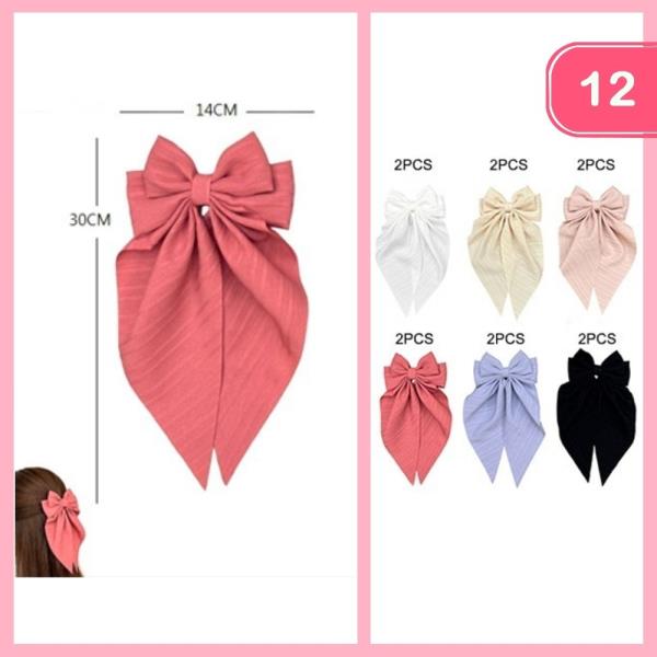 LONG TAIL HAIR BOW (12 UNITS)
