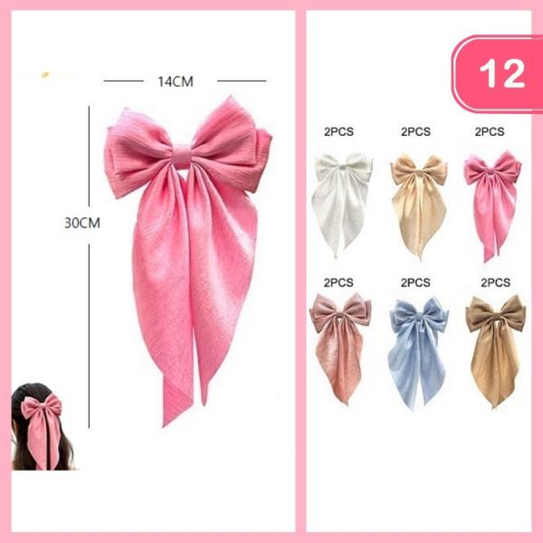 SILK LIKE HAIR BOW (12 UNITS)