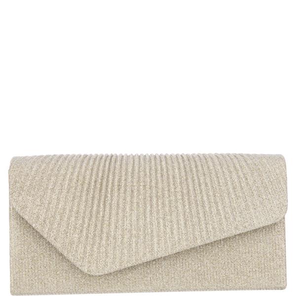 TEXTURE CREASED POINTED FLAP EVENING CLUTCH BAG