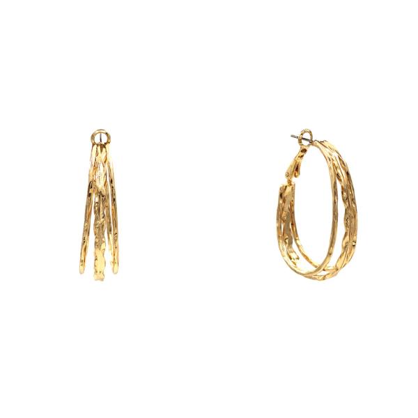 METAL MULTI STRAND LAYERED HOOP EARRING