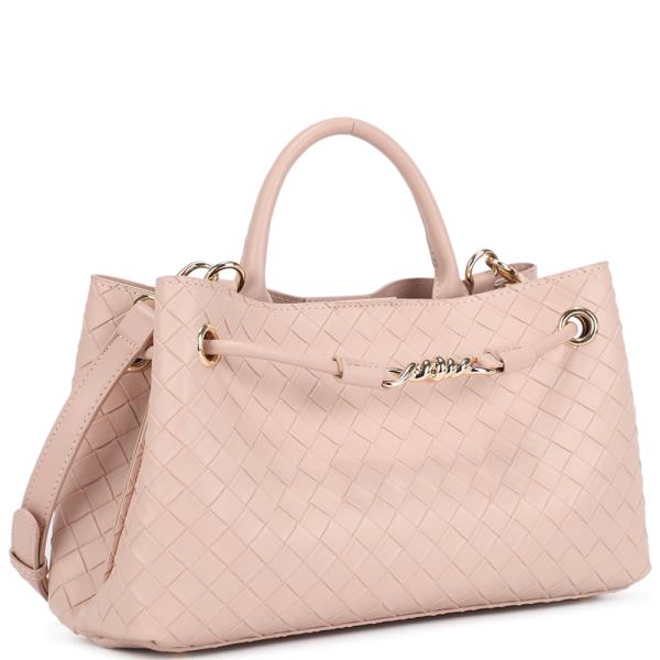 MODERN QUILTED TEXTURED DESIGN SATCHEL BAG