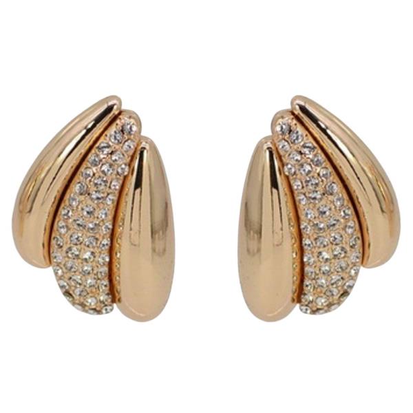 METAL RHINESTONE SHELL SEALIFE EARRING