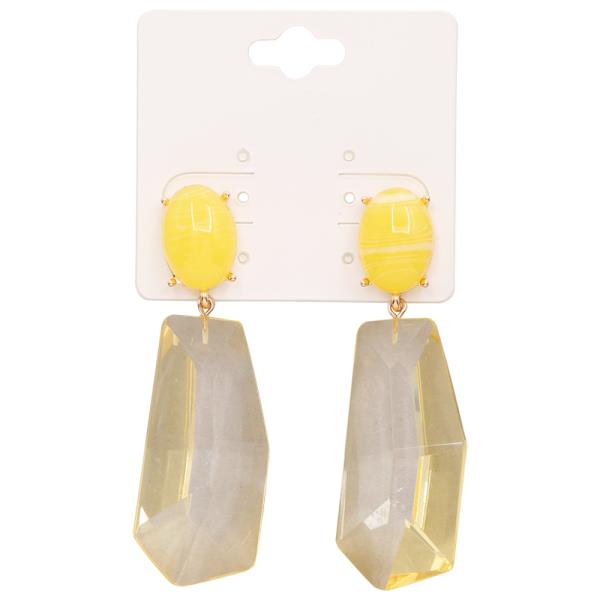 RESIN ROUND DROP EARRING