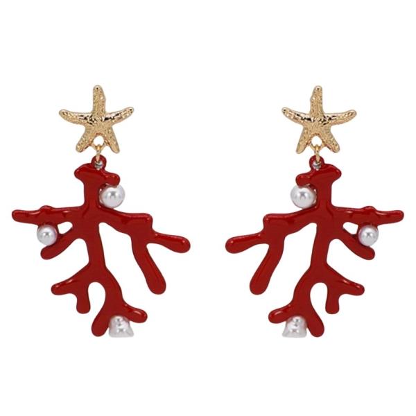 SEA LIFE CORAL DANGLE EARRING