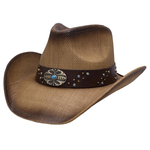 OVAL STONE DESIGN COWBOY HAT