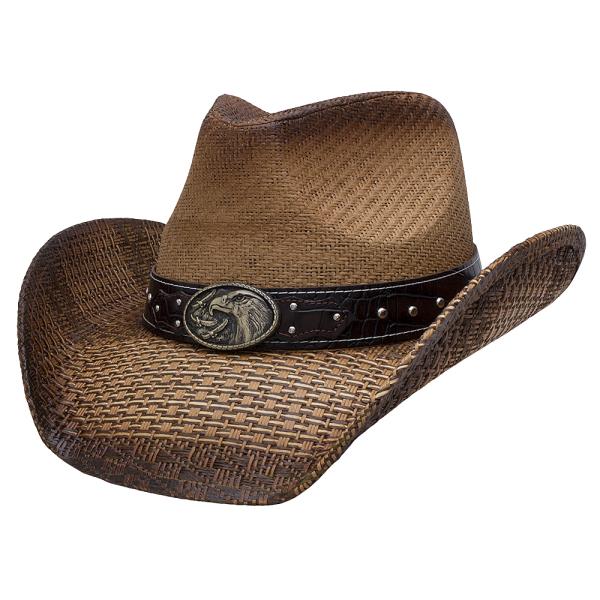 OVAL AMERICAN EAGLE HEAD STUD COWBOY HAT