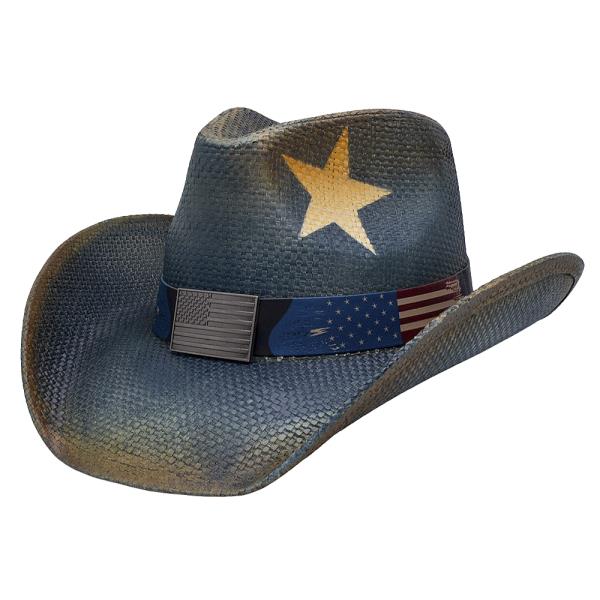 AMERICAN FLAG STAR COWBOY HAT