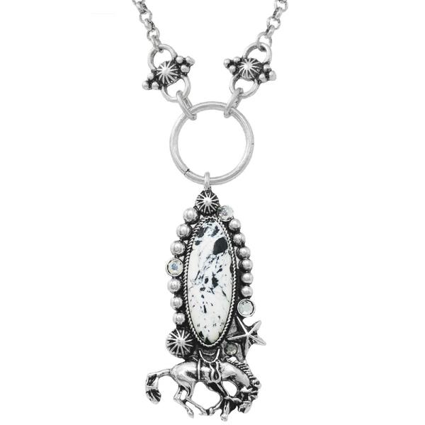WESTERN RODIO GLASS STONE NECKLACE