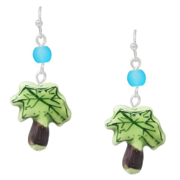 CERAMIC TROPICAL PALM TREE EARRING