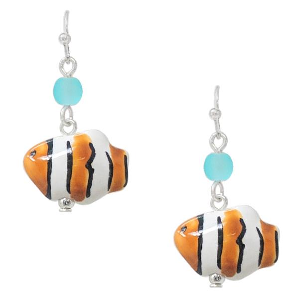CERAMIC SEALIFE  FISH EARRING