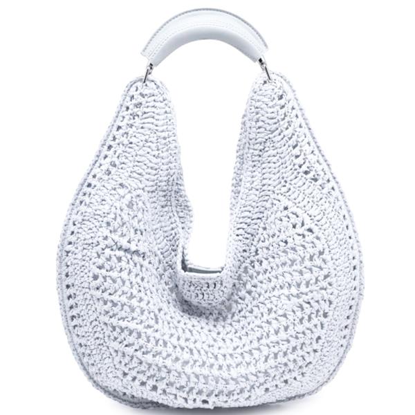 WOVEN HAND CROCHETED OPEN WEAVE CAMDEN HOBO BAG