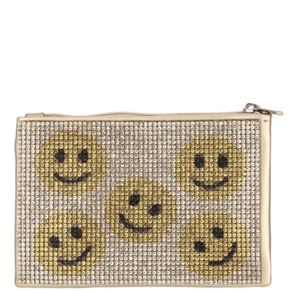 SMILEY FACE RHINESTONE COIN PURSE POUCH BAG