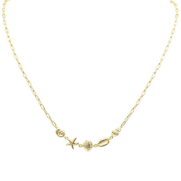 18K BRASS- SEALIFE LINK CHAIN NECKLACE