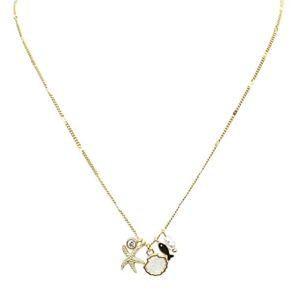 18K BRASS- MULTI SEALIFE CHARM PDT NECKLACE