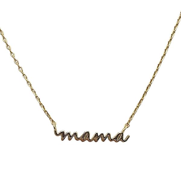 BRASS- MINI MAMA LETTER PDT NECKLACE